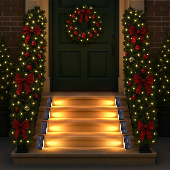 Solarlampen für Außen, LED Stufenleuchte, Solar Treppenlicht Garten, IP65 Wasserdichte LED Wegeleuchten Gartenlampen für Gehweg Treppe Weg Zaun, 6 Stück