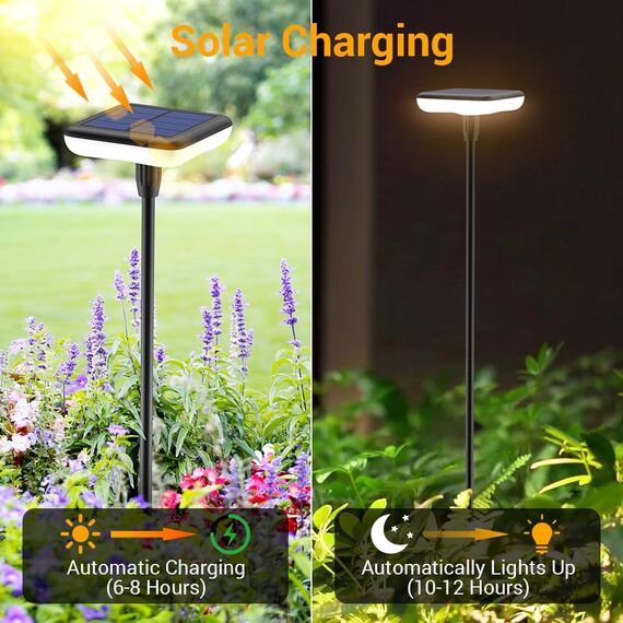 Ainostone Solarlampen für Außen Garten 2 Stück LED Solarleuchten Warmweiß 1000mAh Solar Gartenleuchten Wackeln im Wind Extra Hell 34 Lumen IP65 Wasserdicht für Blumen Terrasse Rasen Weg Outdoor Deko