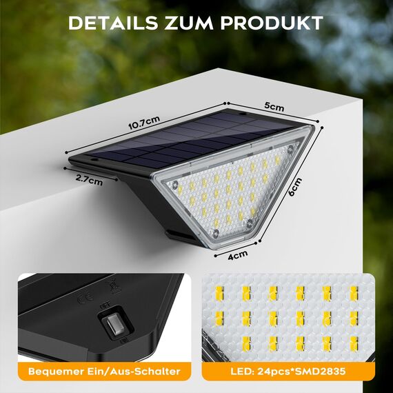 Shuniu Solarlampen für Außen Garten, LED Gartenlampen für Innenhöfe Dekoration, Terrasse, Zaun, Pathway, Stufen und Treppen, LED Wegeleuchten IP65 Wasserdicht Outdoor Balkon Boden, 10 Stück
