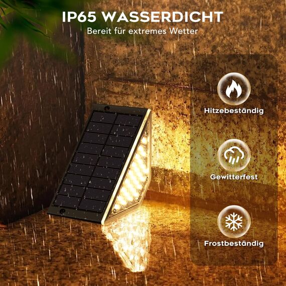 Shuniu Solarlampen für Außen Garten, LED Gartenlampen für Innenhöfe Dekoration, Terrasse, Zaun, Pathway, Stufen und Treppen, LED Wegeleuchten IP65 Wasserdicht Outdoor Balkon Boden, 6 Stück