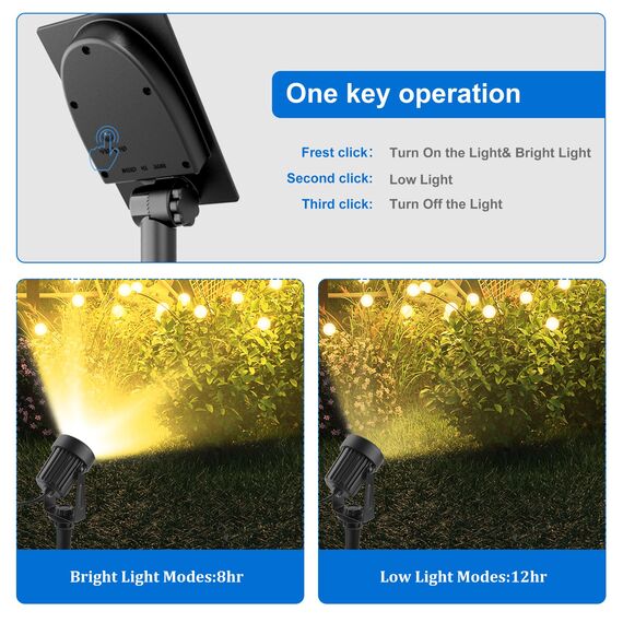 NATPOW Gartenstrahler Solar, Solar Gartenleuchte LED Solarstrahler Solarlampen für garten Außen, IP65 Wasserdicht, 2 Helligkeitsstufe, 3000K Dusk to Dawn Gartenbeleuchtung für Bäume,Gartenweg(4 in 1)