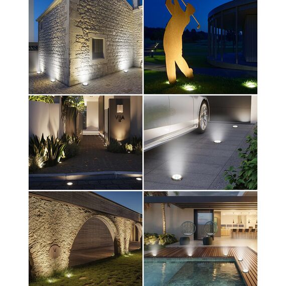 btfarm 2 Stück Solar Bodenleuchten Aussen, 8 LED Gartenbeleuchtung Solar IP65 Wasserdicht Boden Solarleuchten, Solarlampen für Außen Garten Rasen Auffahrt Gehweg Patio, Kaltes Weiß