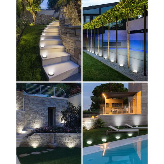 btfarm 2 Stück Solar Bodenleuchten Aussen, 8 LED Gartenbeleuchtung Solar IP65 Wasserdicht Boden Solarleuchten, Solarlampen für Außen Garten Rasen Auffahrt Gehweg Patio, Kaltes Weiß