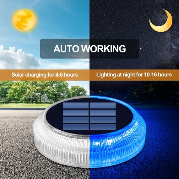 YiLaie Solarleuchten für Außen, Solarlampen für Außen Garten 360° LED Solar Bodenleuchten Aussen IP68 Wasserdicht mit Auto On/Off Solarleuchten Garten Solar Lampe Outdoor, 40Lm Blaues Licht, 4 Stück