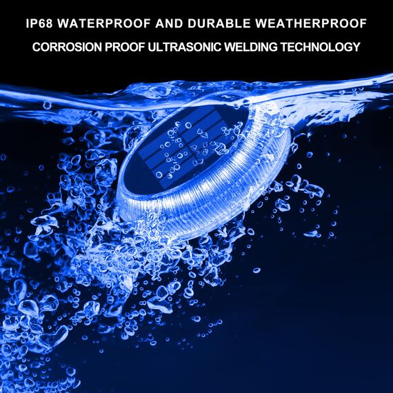 YiLaie Solarleuchten für Außen, Solarlampen für Außen Garten 360° LED Solar Bodenleuchten Aussen IP68 Wasserdicht mit Auto On/Off Solarleuchten Garten Solar Lampe Outdoor, 40Lm Blaues Licht, 4 Stück