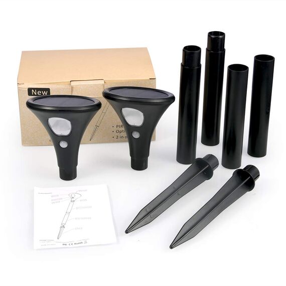 Litake Solarlampen für Außen,2 Stück Solar Gartenleuchte 2 Modi Solarleuchten mit Bewegungsmelder Wegeleuchte IP65 Wasserdichte Auto Ein/Aus Landschaftslichter Aussenlicht für Garten/Patio/Rasen/Pfad