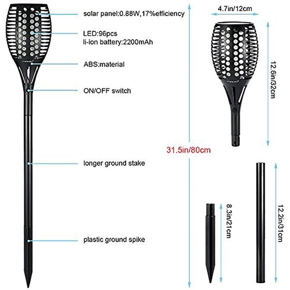 4 Stück Solarlampen Für Außen Garten 96 LED Gartendeko für Draußen leuchtet automatisch ein/aus mit Lichtsensor im Freien Solarbeleuchtung warmes Licht Gartenbeleuchtung wasserdicht IP65