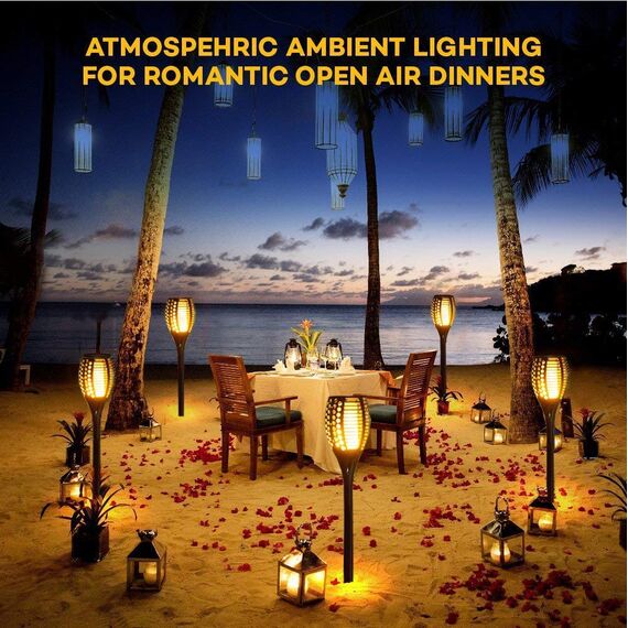 FVTLED Solarlampen Für Außen Garten 96 LED Gartendeko für Draußen leuchtet automatisch ein/aus mit Lichtsensor im Freien Solarbeleuchtung warmes Licht Gartenbeleuchtung wasserdicht IP65 2pcs