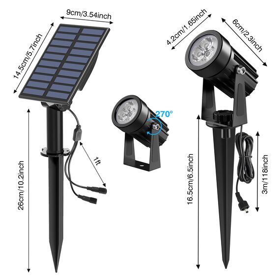 NATPOW Solar Gartenleuchte, Gartenstrahler Solar LED Solarstrahler Solarlampen für garten Außen, IP65 Wasserdicht, 2 Helligkeitsstufe Dusk to Dawn Gartenbeleuchtung für Bäume, Hof, Gartenweg(Grün)