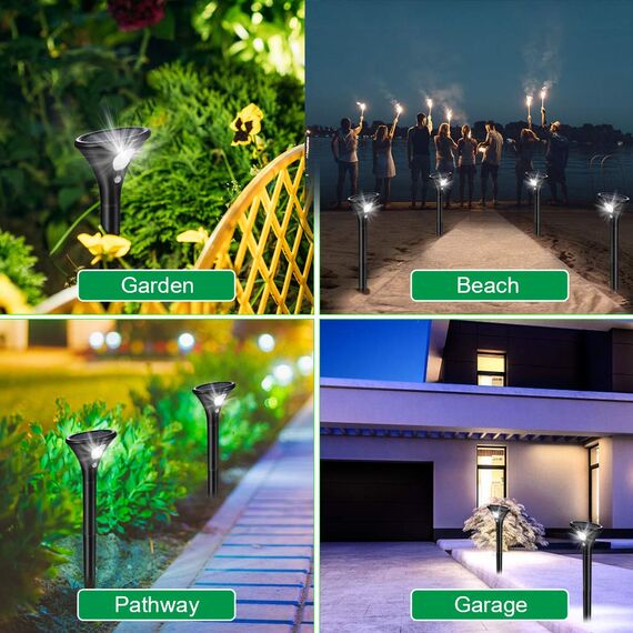 Litake Solarlampen für Außen,2 Stück Solar Gartenleuchte 2 Modi Solarleuchten mit Bewegungsmelder Wegeleuchte IP65 Wasserdichte Auto Ein/Aus Landschaftslichter Aussenlicht für Garten/Patio/Rasen/Pfad