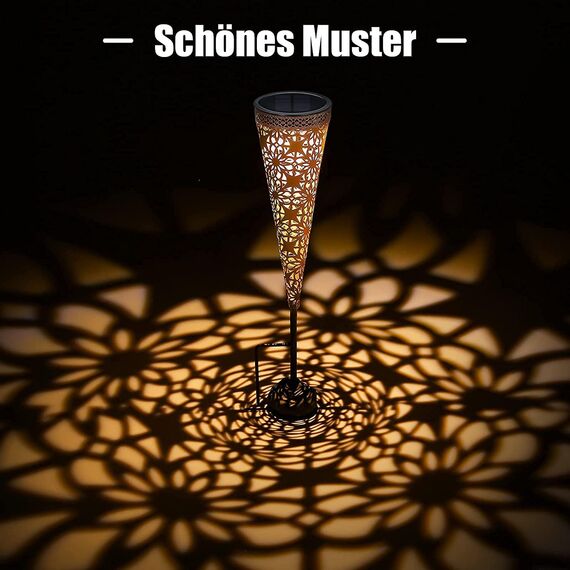 Görvitor 4 Stück Solarlampen für Außen Garten IP65 Wasserdicht, LED Metall Warmweiß Solarleuchten für Außen, Rost Gartenleuchten Solar Vintage Garten Deko für Draußen Balkon Terrasse Hof