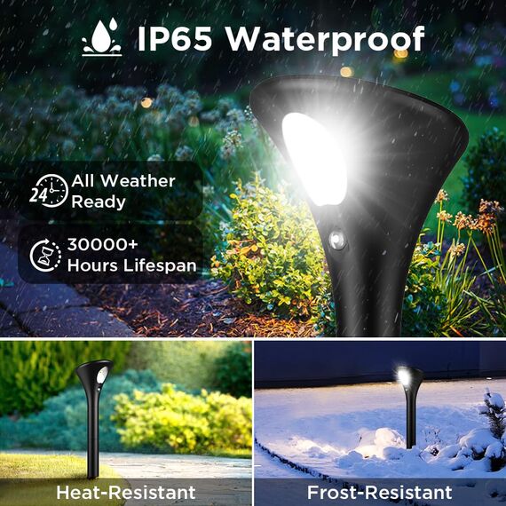 Ainostone Solarlampen mit Bewegungsmelder Außen 3 Stück Solarleuchten 1500mAh Solarstrahler Super Hell Kaltweiß LED Solar Strahler Auto Ein/Aus IP65 Wasserdicht für Garten Garage Terrasse Weg Haus Hof