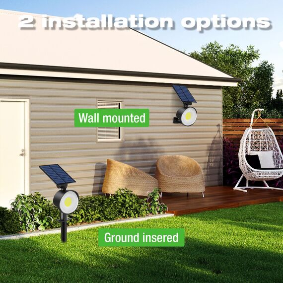 nipify Solarlampen für Außen Garten, 6 Stück 53 LED Solar Strahler Gartenleuchten IP65 Wasserdicht, 3 Helligkeit Warmweiß Solarleuchten Aussenleuchte Wegeleuchte für Draußen Wege Wand Outdoor