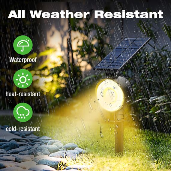 nipify Solarlampen für Außen Garten, 8 Stück 53 LED Solar Strahler Gartenleuchten IP65 Wasserdicht, 3 Helligkeit Warmweiß Solarleuchten Aussenleuchte Wegeleuchte für Draußen Wege Wand Outdoor