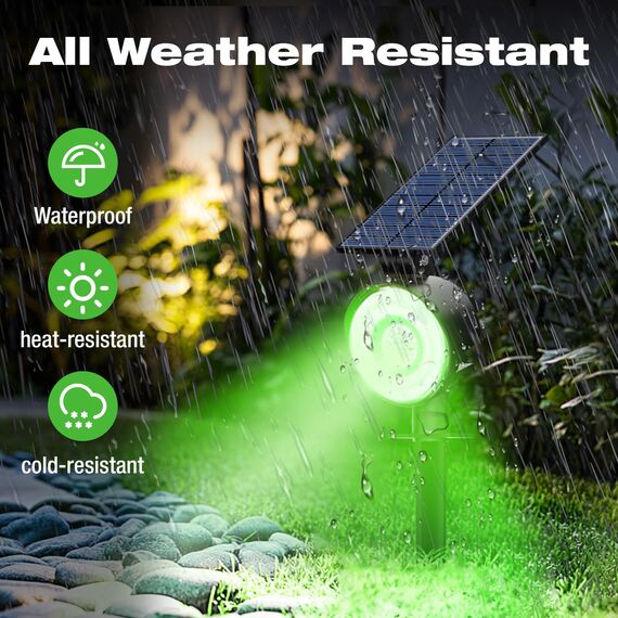 nipify 4 Stück Solarlampen für Außen Garten, 53 LED Grün Solar Strahler Gartenleuchten IP65 Wasserdicht, 3 Helligkeit Solarleuchte Aussenleuchte Wegeleuchten für Draußen Aussen Wege Outdoor