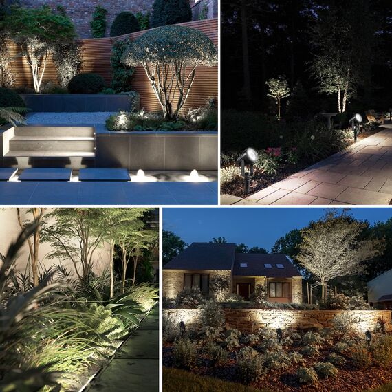 NATPOW Solar Gartenstrahler für Außen, 6000K Solarleuchte Garten, IP65 Wasserdichte, Auto-ON/OFF Außenwandleuchten Landschaftsstrahler Gartenbeleuchtung für Bäume, Hof, Gartenweg (2 Pack)