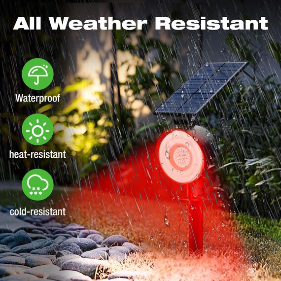 nipify 4 Stück Solarlampen für Außen Garten, 53 LED Rot Solar Strahler Gartenleuchten IP65 Wasserdicht, 3 Helligkeit Solarleuchte Aussenleuchte Wegeleuchten für Draußen Aussen Wege Outdoor