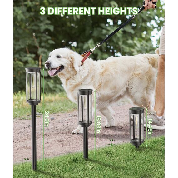 EDISONFIRE Solarleuchten für den Außenbereich, 8 Stück, IP65, wasserdicht, Solar-Beleuchtung, Dekoration für Garten, Terrasse, Weg, Rasen, Weiß