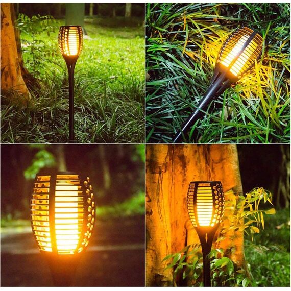 8 Stück Solarlampen Für Außen Garten 96 LED Gartendeko für Draußen leuchtet automatisch ein/aus mit Lichtsensor im Freien Solarbeleuchtung warmes Licht Gartenbeleuchtung wasserdicht IP65