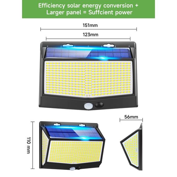 One Fire Solarlampen füR Außen, 468 LED 2000 Lumen Solarlampen füR Außen mit Bewegungsmelder…