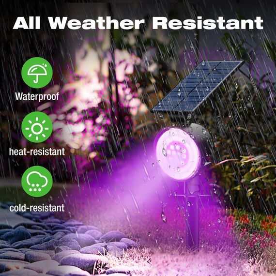 nipify RGB Solarlampen für Außen Garten mit 6 Farben, 4 Stück Solar Strahler Gartenleuchten IP65 Wasserdicht, Solarleuchte Aussenleuchte Wegeleuchten für Draußen Aussen Wege Outdoor