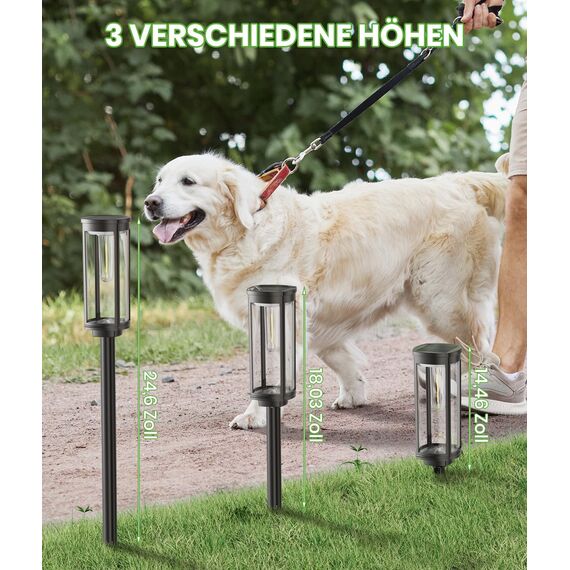 Sehr Hell Solarlampen für Außen Garten, 2 Stücke Gartenleuchten Solar Warmweiß,IP65 Wasserdicht Solarleuchten Garten Außenbeleuchtung Wegeleuchte Deko für Außen Garten,Terrasse, Pfad, Rasen