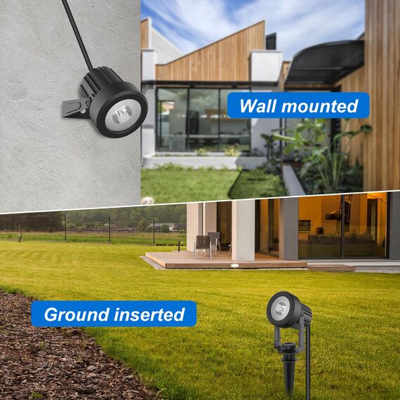 NATPOW Gartenstrahler Solar, Solar Gartenleuchte LED Solarstrahler Solarlampen für garten Außen, IP65 Wasserdicht, 2 Helligkeitsstufe, 3000K Dusk to Dawn Gartenbeleuchtung für Bäume,Gartenweg(6 in 1)