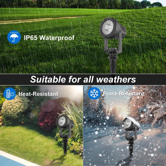 NATPOW Gartenstrahler Solar, Solar Gartenleuchte LED Solarstrahler Solarlampen für garten Außen, IP65 Wasserdicht, 2 Helligkeitsstufe, 6000K Dusk to Dawn Gartenbeleuchtung für Bäume,Gartenweg(6 in 1)