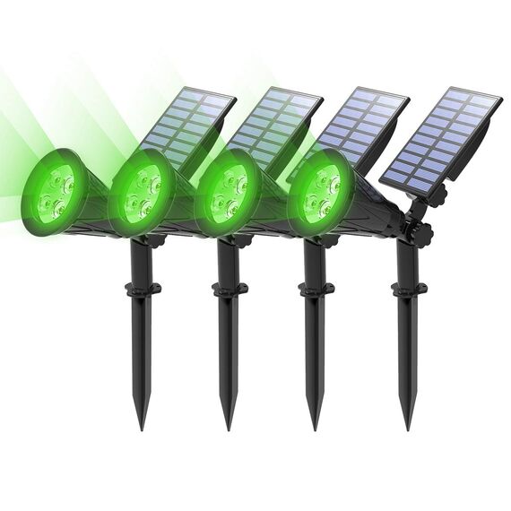 T-SUN Solarlampen für Außen 4 Stück, 4 LED Helle Garten-Licht, 2 Beleuchtungsmodi, IP65 Wasserdicht, Sicherheitsbeleuchtung, Großes Außenlicht für Garten