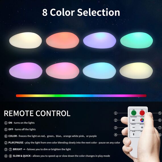 MALUX Solarlampen 3Stück Solarkugeln mit Fernbedienung Solarkugel Wasserdicht IP67 Solar kugeln für außen mit 8 Farben Automatisch Aufleuchten Garten Terrasse (D18CM)