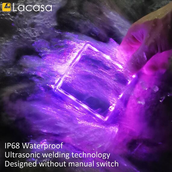 Lacasa 4-Stück Solar Bodenleuchten Aussen, Farbwechsel RGB LED Solarleuchten Garten Bodenleuchte, Eckig Solar Treppenbeleuchtung Außen Wasserdicht IP68 für Boden Weg Treppen Terrasse Beckenrand