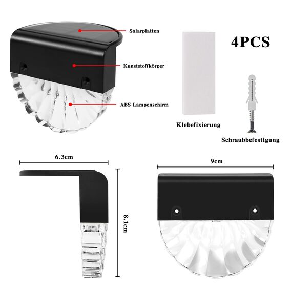 YOFIG Solarlampen für Außen Garten, Wasserdichte Solarleuchten Garten Dekoration, 2 Stück Led Solar Gartenleuchten für Terrasse und Stufen, Solarleuchte mit 2 Modi-Warmweiß/Farbwechselnde