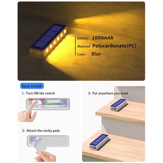 DetarZinLED Solar Bodenleuchten Aussen, 8 Stück Solarlampen für Außen Garten, IP68 Wasserdicht LED Treppenbeleuchtung Außen, Warmweiß Solarleuchten für Treppen, Boden, Stufen, Gartenweg, Terrasse