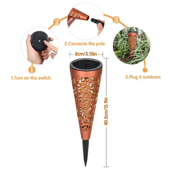 Bonsery Solarleuchten für außen, 6 stück Solarlampen für außen Garten IP65 Wasserdicht, Solarleuchten Garten LED Solar Gartenleuchte Solar Gartenbeleuchtung Wegebeleuchtung Balkon Terrasse Rasen Deko