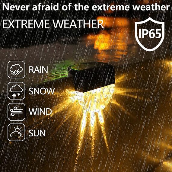 YOFIG Solarlampen für Außen Garten, Wasserdichte Solarleuchten Garten Dekoration, 2 Stück Led Solar Gartenleuchten für Terrasse und Stufen, Solarleuchte mit 2 Modi-Warmweiß/Farbwechselnde