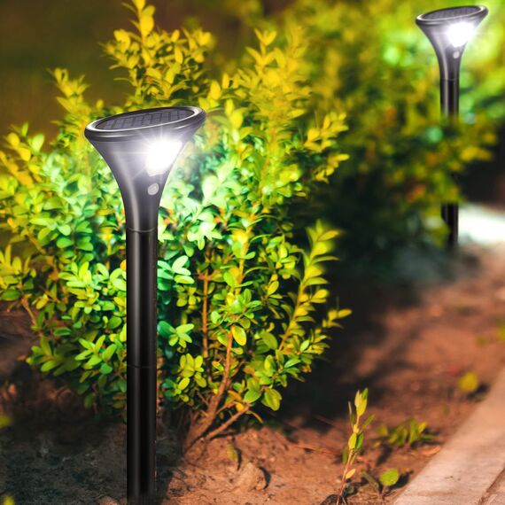 Litake Solarlampen für Außen 4 Stück， Solar Gartenleuchte 2 Modi Solarleuchten mit Bewegungsmelder Wegeleuchte IP65 Wasserdichte Auto Ein/Aus Landschaftslichter Aussenlicht für Garten/Patio/Rasen/Pfad