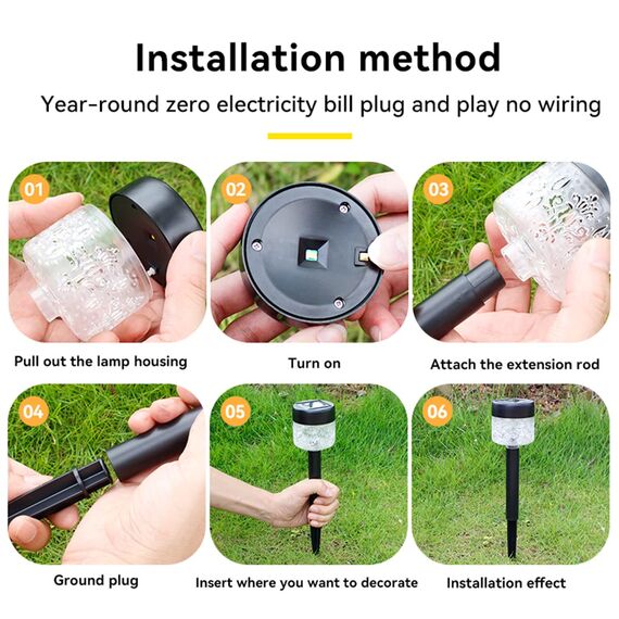 LED Solarleuchten Garten, 4 Stück Solarlampen Außen Deko IP65 Wasserdicht Solar Wegeleuchte für Terrasse, Rasen, Hinterhöfe,Weihnachtsdeko (warmes gelb)