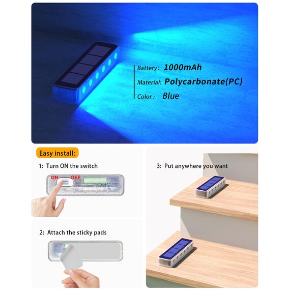 DetarZinLED Solarleuchten für Außen Blau, 2 Stück Solar Bodenleuchten Aussen, IP68 Wasserdicht Solarlampen für Außen Garten, LED Solarlampen für Treppen, Boden, Auffahrt, Treppe, Stufen, Weg, Terrasse