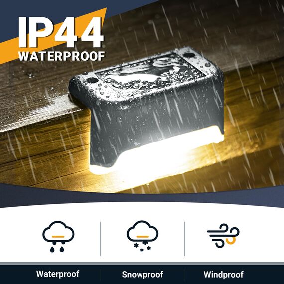 GIGALUMI Solarlampen für außen, 8 Stück Treppenleuchtung, Solar Zaunlichter, Gartenleuchten, wasserdicht Solarleuchten für Balkon, Treppen, Terrassen, Zaun, Hof, Patio (Grau, Warmweiß)