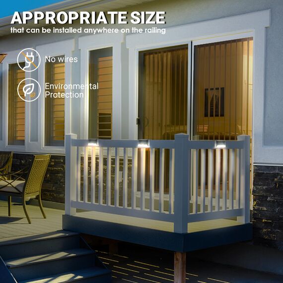 GIGALUMI Solarlampen für außen, 12 Stück Treppenleuchtung, Solar Zaunlichter, Gartenleuchten, wasserdicht Solarleuchten für Balkon, Treppen, Terrassen, Zaun, Hof, Patio (Grau, Warmweiß)