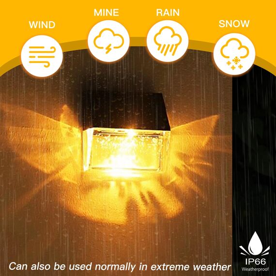 YOFIG Solarlampen für Außen, Wasserdichte Solarleuchten Garten Dekoration, 6 Stück LED Solar Gartenleuchten für Terrasse und Stufen, 2 Modi - Warmweiß/Farbwechselnd