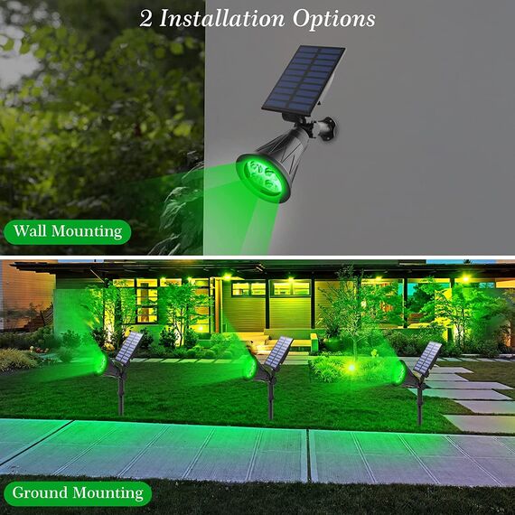 T-SUN Solarlampen für Außen 4 Stück, 4 LED Helle Garten-Licht, 2 Beleuchtungsmodi, IP65 Wasserdicht, Sicherheitsbeleuchtung, Großes Außenlicht für Garten