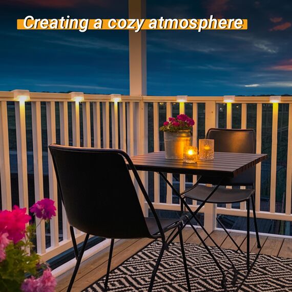 GIGALUMI Solarlampen für außen, 16 Stück Treppenleuchtung, Solar Zaunlichter, Gartenleuchten, wasserdicht Solarleuchten für Balkon, Treppen, Terrassen, Zaun, Hof, Patio (Weiß, Warmweiß)