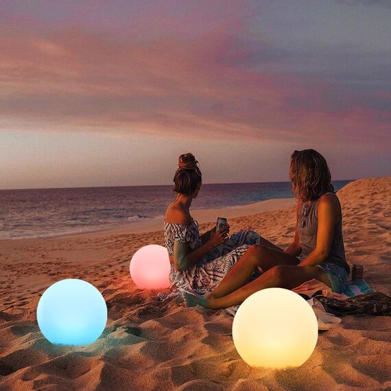 MALUX Solarlampen 3Stück Solarkugeln mit Fernbedienung Solarkugel Wasserdicht IP67 Solar kugeln für außen mit 8 Farben Automatisch Aufleuchten Garten Terrasse (D13CM)