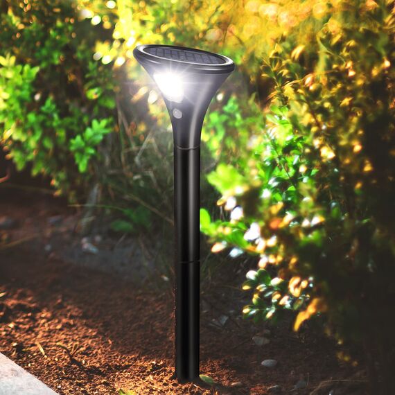 Litake Solarlampen für Außen 4 Stück， Solar Gartenleuchte 2 Modi Solarleuchten mit Bewegungsmelder Wegeleuchte IP65 Wasserdichte Auto Ein/Aus Landschaftslichter Aussenlicht für Garten/Patio/Rasen/Pfad