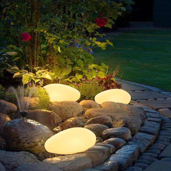 MALUX Solarlampen 3Stück Solarkugeln mit Fernbedienung Solarkugel Wasserdicht IP67 Solar kugeln für außen mit 8 Farben Automatisch Aufleuchten Garten Terrasse (D18CM)