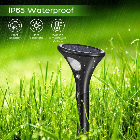 Litake Solarlampen für Außen 4 Stück， Solar Gartenleuchte 2 Modi Solarleuchten mit Bewegungsmelder Wegeleuchte IP65 Wasserdichte Auto Ein/Aus Landschaftslichter Aussenlicht für Garten/Patio/Rasen/Pfad