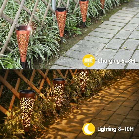 Bonsery Solarleuchten für außen, 6 stück Solarlampen für außen Garten IP65 Wasserdicht, Solarleuchten Garten LED Solar Gartenleuchte Solar Gartenbeleuchtung Wegebeleuchtung Balkon Terrasse Rasen Deko