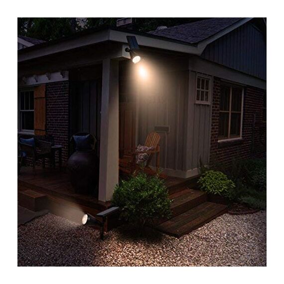 T-SUN 4 Stück LED Solarleuchten, Wasserdicht Drahtlos Solarbetriebene Gartenleuchten, 2 Beleuchtungsmodi, Auto-on/off, Natürliches Weiß 4000K, Outdoor Wandleuchte für Hof, Rasen, Wege, Auffahrt.