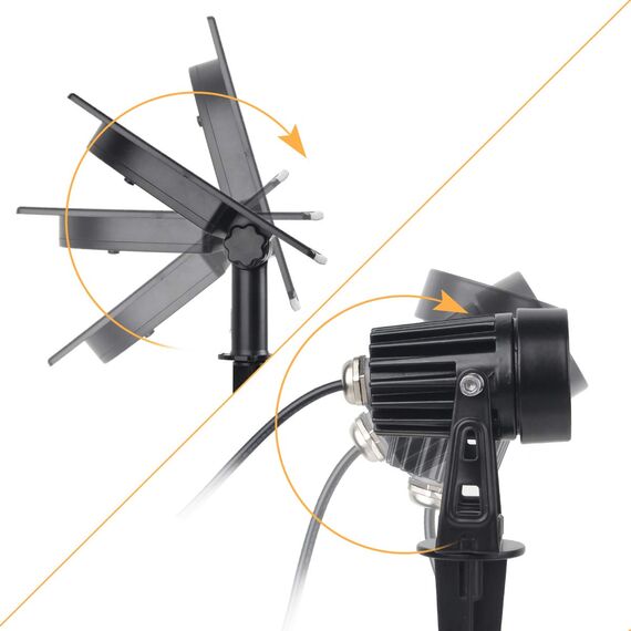 T-SUN Solar-Landschaftsstrahler, 3-in-1 solarbetriebene Spot-Lichter, IP65 wasserdichte Garten-Rasenlichter, verstellbare Außenwandleuchten, 2 Modi, dekoratives Gartenspike-Licht, für Terrasse, Hof